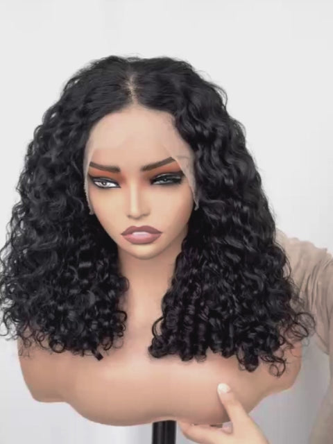 Perruque cheveux humains frisés