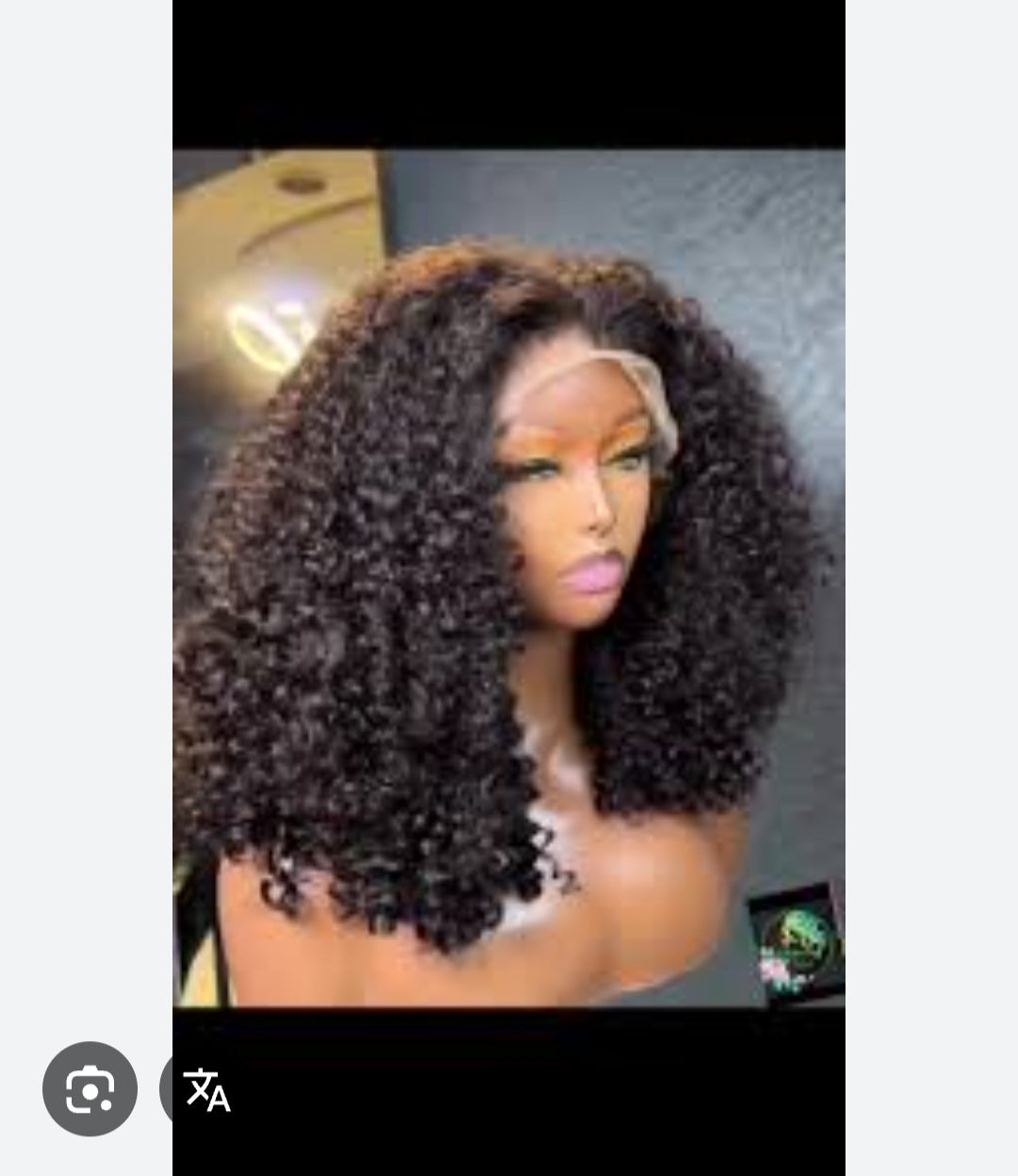 Perruque cheveux humains frisés