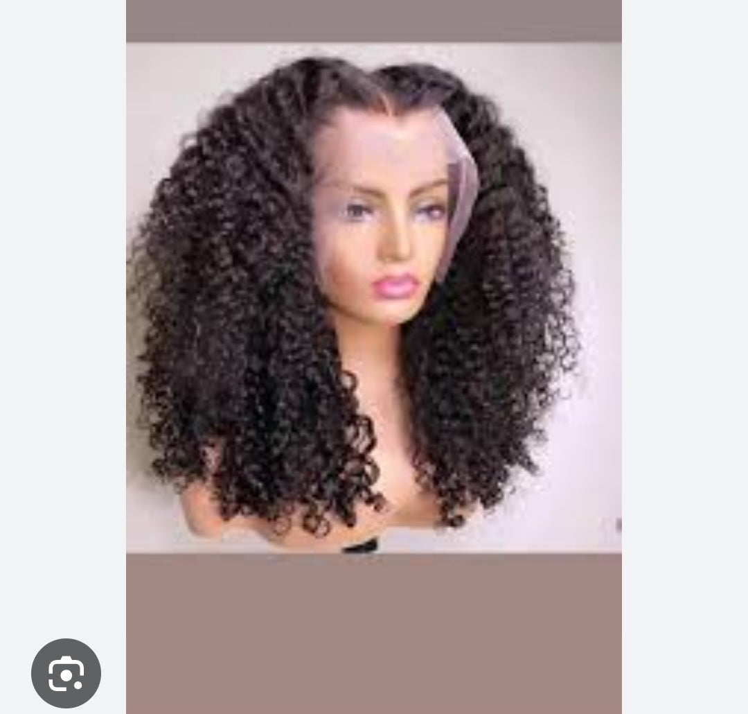 Perruque cheveux humains frisés